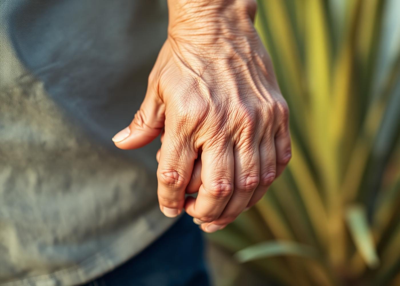 Caregiver gently holding an elderly client's hand